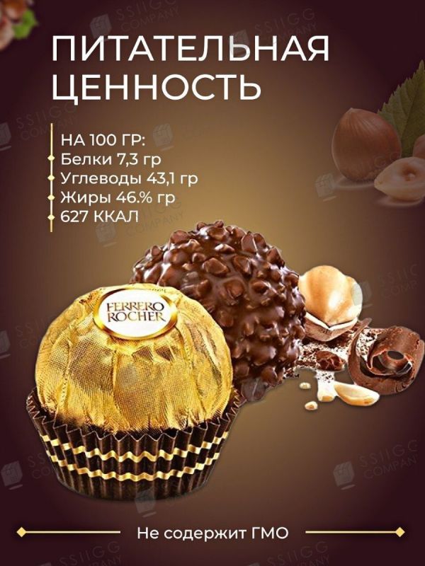 Новогодние сладкие подарки Конфеты Ferrero Rocher в подарок 300 г